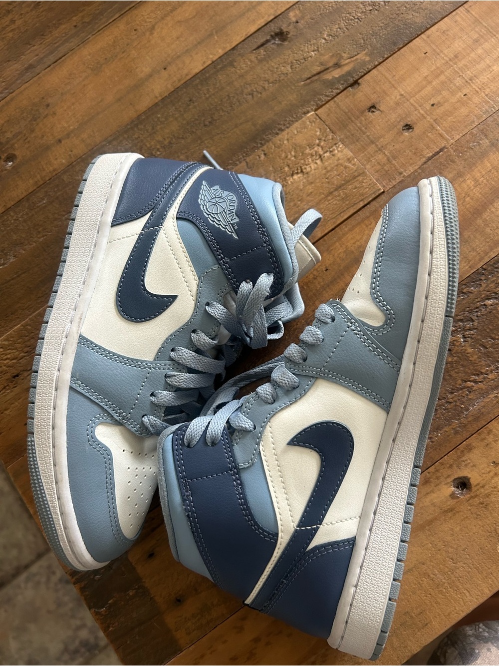 Jordan Light Blue and White Low-Top Sneakers - Picture 1 of 4